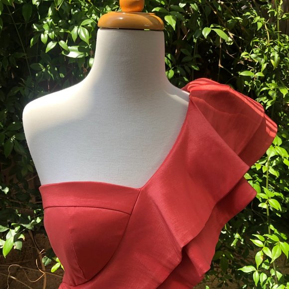 NWOT Jessica Simpson Orange One-Shoulder Dress 2 - Picture 5 of 6